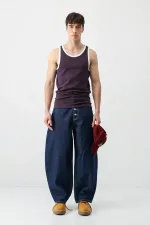 Oversize Askılı Tişört Mürdüm