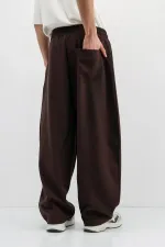 Balloon Fit Pantolon Koyu Kahve