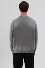 Sweat-shirt noir oversize imprimé délavé