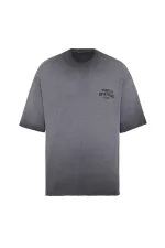 Yıkamalı Oversize Triko Tişört Siyah