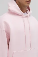 Sweat à capuche oversize basique rose