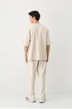 Baggy Fit Yıkamalı Eşofman Alt Taş