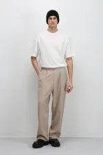 Baggy Fit Kumaş Pantolon Taş