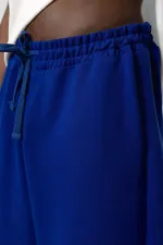Pantalon de survêtement basique à taille élastique, coupe oversize, bleu marine