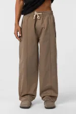 Bağcıklı Baggy Gabardin Pantolon Vizon