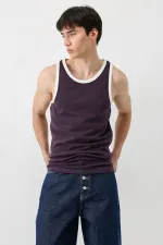 Oversize Askılı Tişört Mürdüm