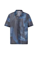 Patterned Corduroy Oversize Shirt Pattern-12