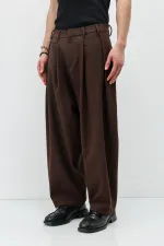 Barrel Fit Tailored Pantolon Kahve