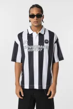 Oversize Polo Yaka Forma Tişört Siyah