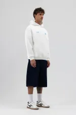 Sweat-shirt oversize imprimé au dos, écru