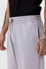 Ensemble de survêtement basique oversize à poignets élastiqués, gris peint