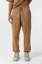 Ensemble de survêtement basique oversize à poignets élastiqués, camel