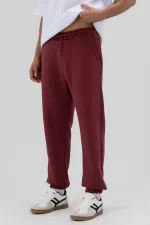 Basic Paça Lastikli Eşofman Alt Bordo