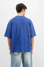 Numara Baskılı Oversize Tişört Saks