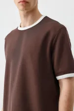 Kısa Kollu Regular Fit Tişört Kahve