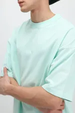 T-shirt basique oversize à col rond menthe