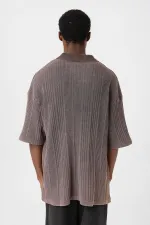 Polo Yaka Oversize Triko Kahve