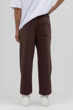 Basic Paça Lastikli Eşofman Alt Kahve