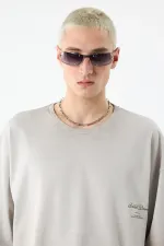 Yıkamalı Crop Tişört Taş