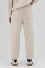 Basic Paça Lastikli Eşofman Alt Taş