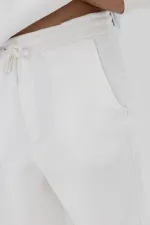 Basic Baggy Sweatpants Bottoms, Ecru