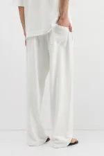 Modal Karışımlı Baggy Eşofman Alt Ekru