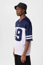 Baskılı Oversize Forma Tişört İndigo