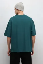 T-shirt basique oversize à col rond, bleu marine