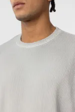 Yıkamalı Ottoman Basic Oversize Tişört Gri