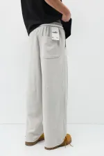 Bağcıklı Baggy Fit Eşofman Alt Ice Grı