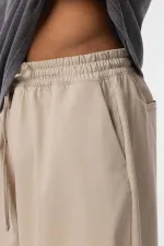 Pantalon ample à taille élastique couleur