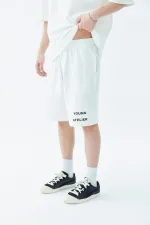 Young Atelıer Baskılı Şort Takım Ekru