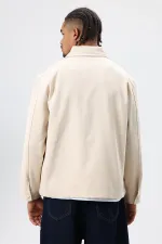 Boxy Fit Gabardin Ceket Bej