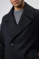 Veste courte oversize croisée en cachemire, noire