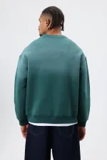 Sweat-shirt oversize à détails en pierre délavée, bleu marine