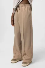 Oversize Sweatpants with Stitching Detail, Mink Color