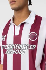 Oversize Polo Yaka Forma Tişört Bordo