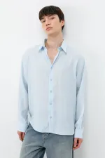 Modal Fabric Oversize Shirt, Baby Blue