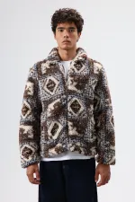 Oversize Peluş Mont Kahve