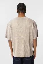 Yıkamalı Ottoman Basic Oversize Tişört Taş