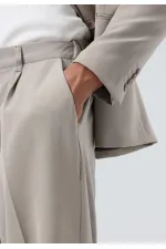 Costume croisé coupe décontractée couleur pierre