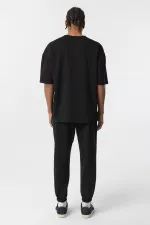 Basic Oversize Paça Lastikli Eşofman Takım Siyah