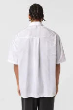 Oversize Washed Poplin Shirt, Ecru