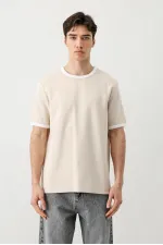 Kısa Kollu Regular Fit Tişört Taş