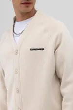 Sweat-shirt oversize à boutons couleur pierre