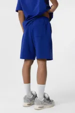 Basic Oversize Şort Takım Saks