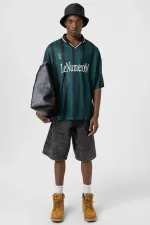 Oversize Printed Jersey T-Shirt, Dark Green