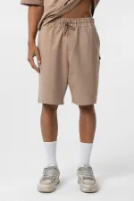 Basic Oversize Şort Takım Vizon