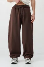 Balloon Fit Eşofman Alt Kahve