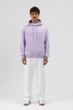Sweat à capuche basique oversize lilas